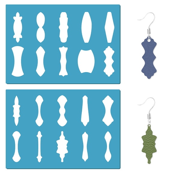 1 Set Acrylic Earring Handwork Template Card Leather Cutting Stencils Deep Sky Blue Oval 130x90x2mm 2pcs/set