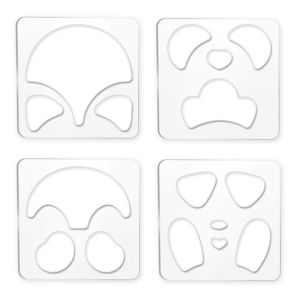 1 Set Acrylic Earring Handwork Template Card Leather Cutting Stencils Square Clear Animal Pattern 152x152x4mm 4 styles 1pc/style 4pcs/set