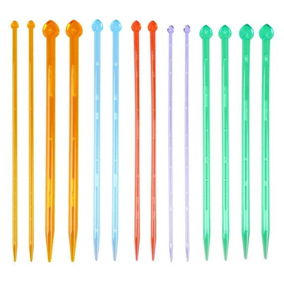 1 Set Acrylic Knitting Rod Durable Knitting Stick Knitting Needle Hand Knitting Tool for Sweaters Scarves Assorted Color (25cm)
