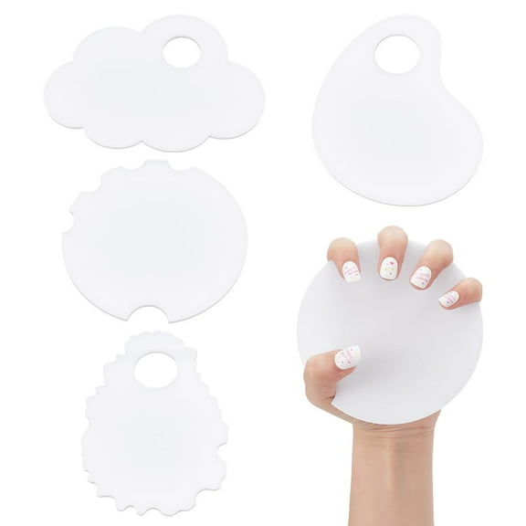 1 Set Acrylic Nail Display Board White 11~9.3x9~13x0.3cm 4pcs/set for Handmade