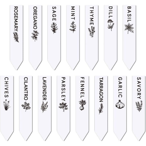 1 Set Acrylic Plant Labels for Seed Potting Herbs Flowers Vegetables Plants 102x20x3mm 15pcs/set for Handmade