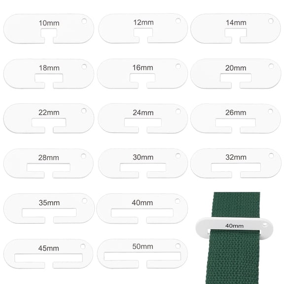 1 Set Acrylic Ribbon Width Measure Rulers Oval White 6x2x0.3cm 16pcs/set
