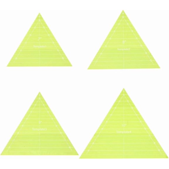 1 Set Acrylic Template Ruler Green Yellow Triangle 179~255x206~295x2.5mm 4pcs/set creative