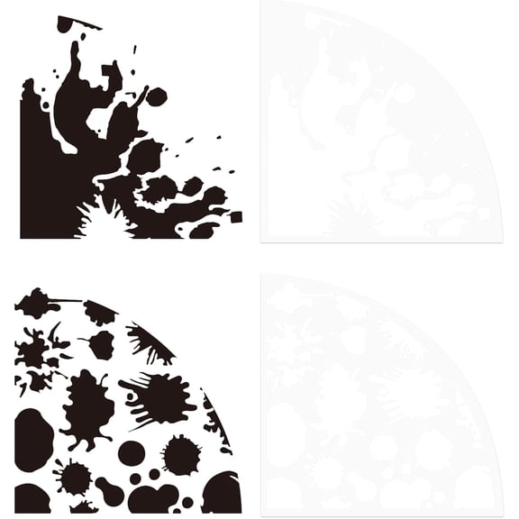 1 Set Acrylic Tie-Dye Template Painting Supplies Fanshaped Stain Pattern 20x20x0.25cm 2pcs/set for Craft Accessories