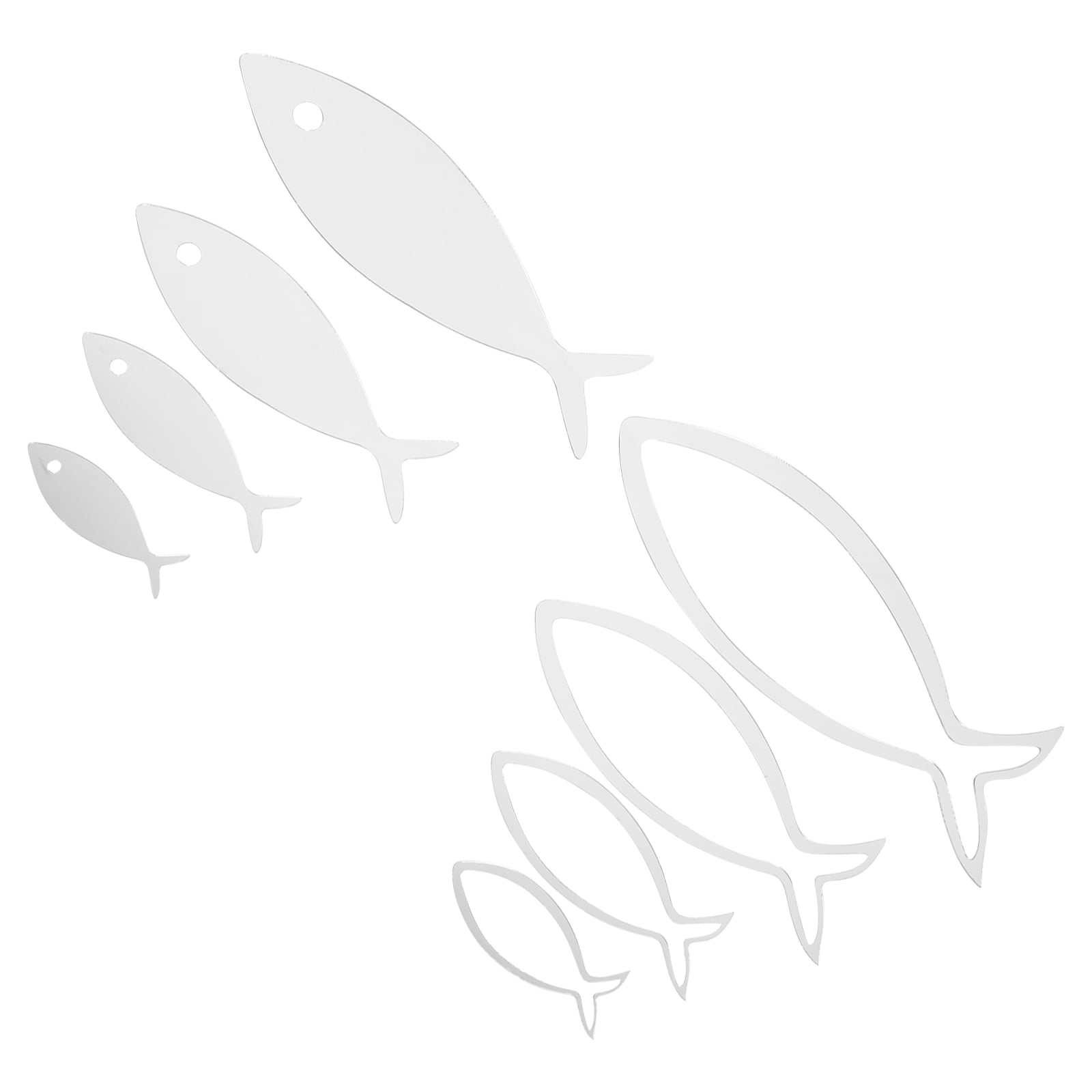 1 Set Acrylic Wall Sticker Fish Shaped Background Decal DIY Fish