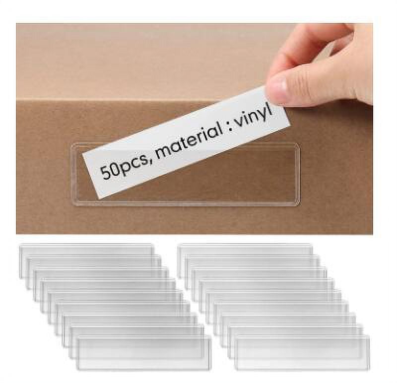1 Set Adhesive Index Card Pockets with Cards Transparent Label Holders Library Card Pockets