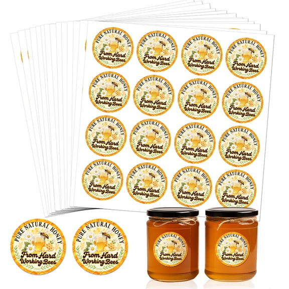 1 Set Adhesive Label Waterproof PET Stickers Set Bees 225x225mm