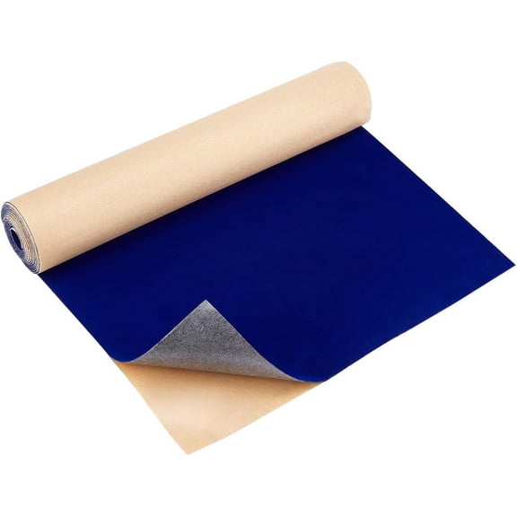 1 Set Adhesive Velvet Flocking Liner for Jewelry Drawer Craft Fabric Peel Stick Dark Blue 400x0.6mm 3m/set