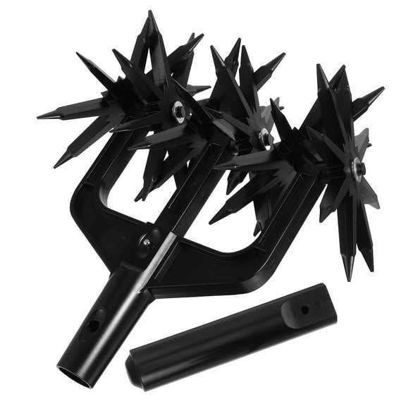 MERRYHAPY 1Set Black Plastic Garden Rotary Cultivator Manual Soil Turner Hand Held Tiller