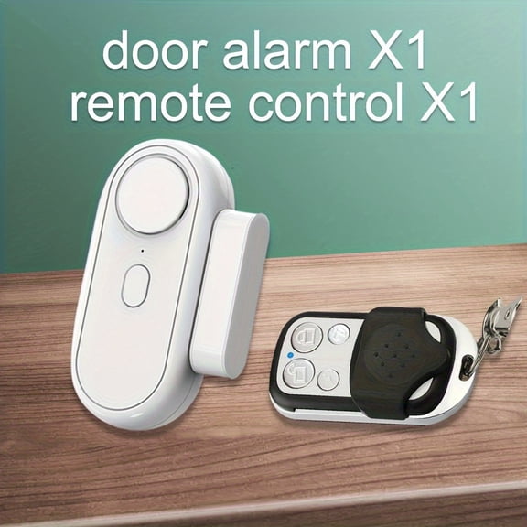 1 Set of Adjustable-Volume, Battery-Powered Wireless Door & Window Alarms with Remote Control Loud Home Security System, Security Doorbell, and Window-Open Alarm Sensor with Delay Function