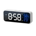 thumbnail image 1 of 1 Set Alarm Clock 5 Gears Volume/Brightness Voice Control Snooze Glow-in-the-dark 1200mAh Temperature Humidity LED Clock for Home, 1 of 8