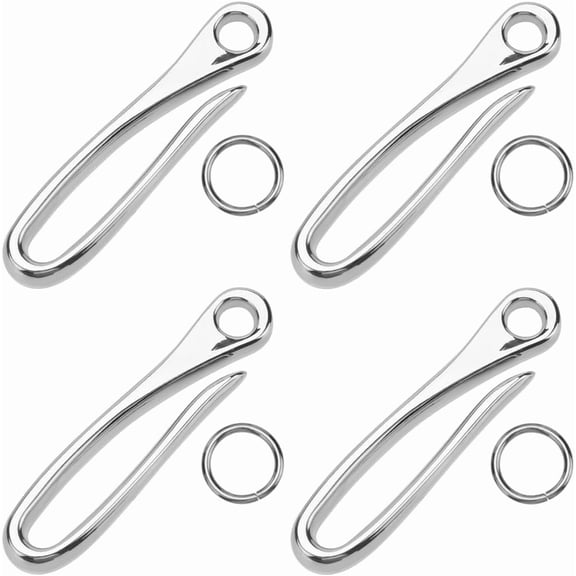 1 Set Alloy Carp Fishing Hooks with Open Jump Rings Fishing Tackle Platinum 68x16x9mm Hole: 6.5mm