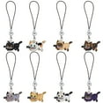 thumbnail image 1 of 1 Set Alloy Enamel Pendant Mobile Straps Cat Golden 7.9cm 8pcs/set, 1 of 7