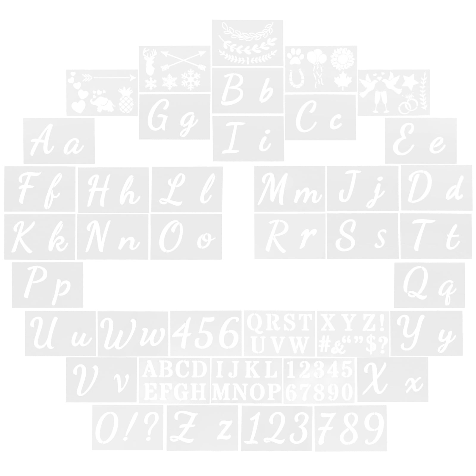 1 Set Alphabet Stencil Number Stencils Letter Stencils Large Alphabet