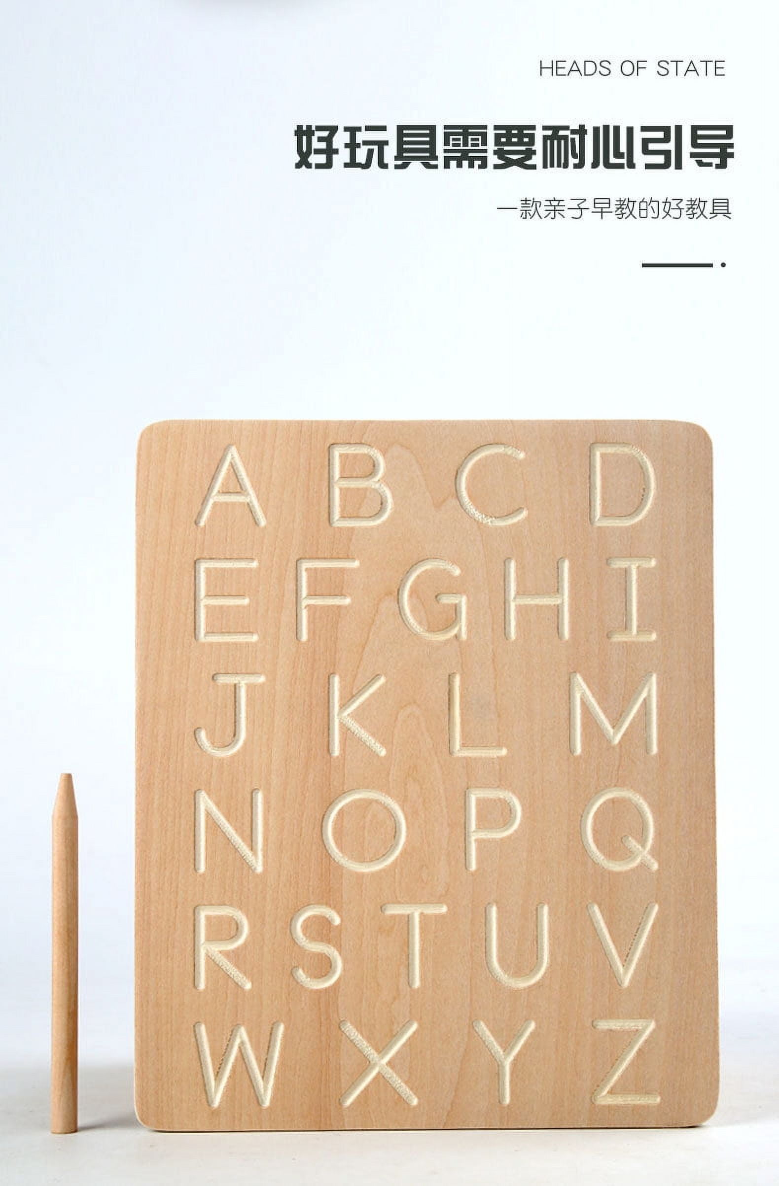 1 Set Alphabet and Number Tracing Wooden Board Writing Practice Board