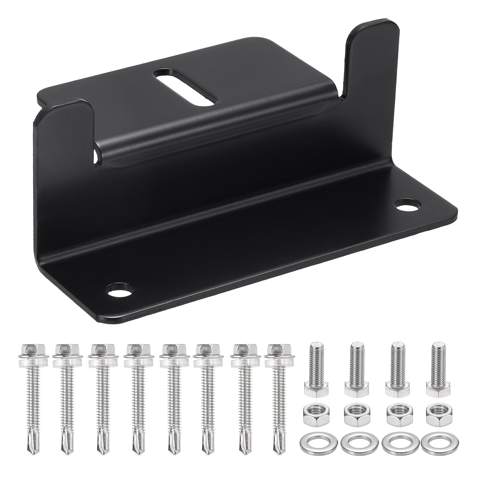 1 Set Aluminum Solar Panel Mounting Brackets, Solar Panel Z Bracket Mounting Kit, Z Bracket Set with Screws for RV Roof Cabin Factory Installation, Black