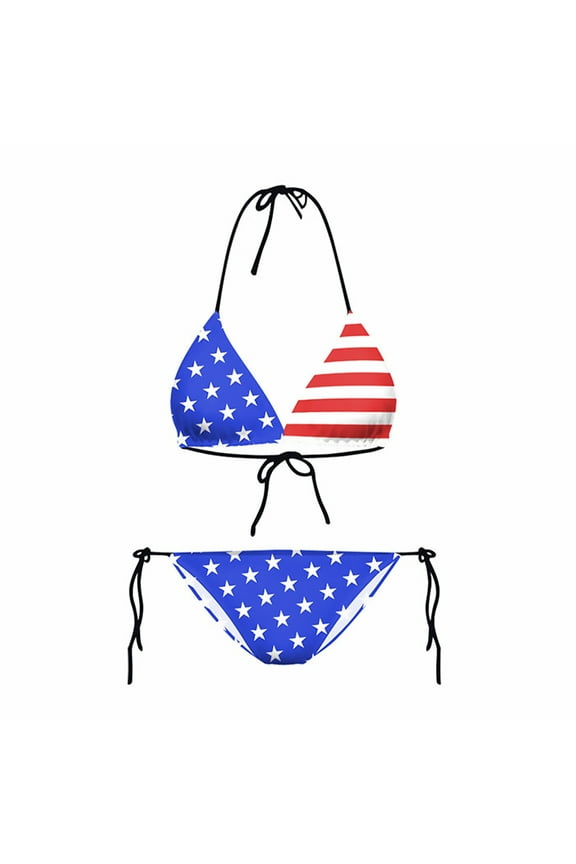 1 Set American Flag Bikini for Two Piece Swimsuit Beach Swimwear