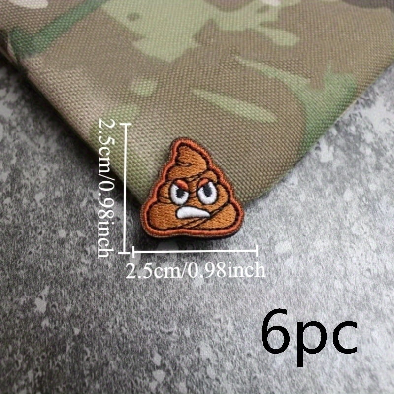 1 Set of Angry Shit Little Embroidered Hook and Loop Patches Mini Morale Badges Tactical Backpack Decoration Stickers - Personalized Military Style Accessories