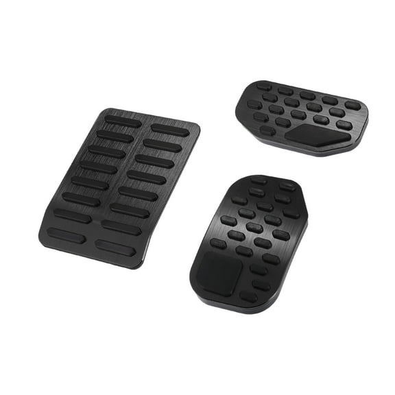 1 Set Auto Brake Gas Accelerator Pedal Pads Rest Pedal Cover for Ford F-150 2021-2023 Metal Black Red