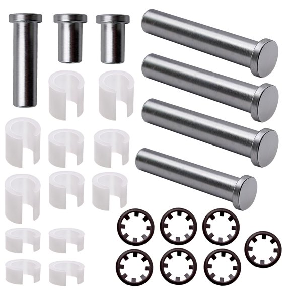 1 Set Awning Arm Repair Pin Kit for RV Awning, 7 Pins, 7 Retainers, 12 Bushings, Replacement Hinge Hardware