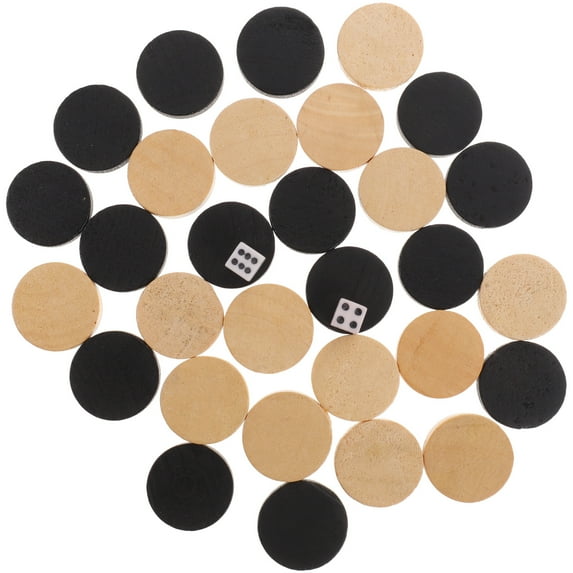 1 Set Backgammon Pieces Board Game Wood Checkers Pieces Backgammon Pieces Accessory