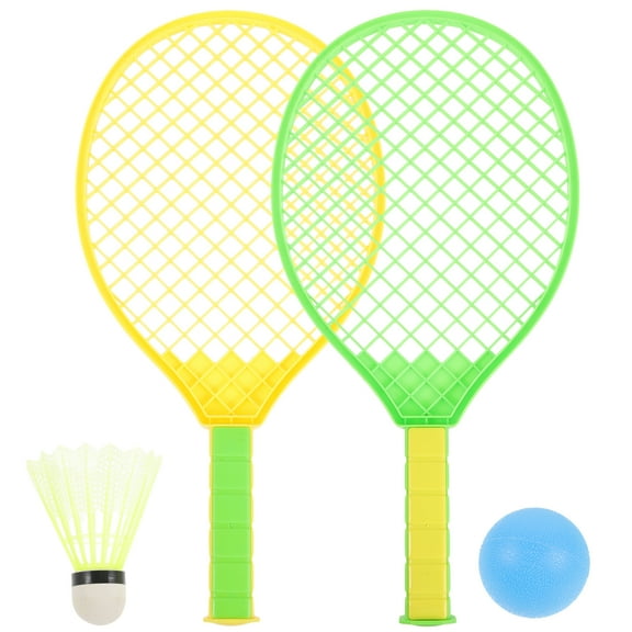 Worgeous Kids Badminton Set for Backyards Assorted Color Plastic Rackets with Enhanced Grip for