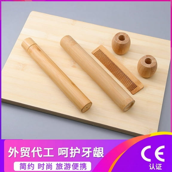 1 Set Bamboo Toothbrush Stands Rustic Toothbrush Holder Container for Travel