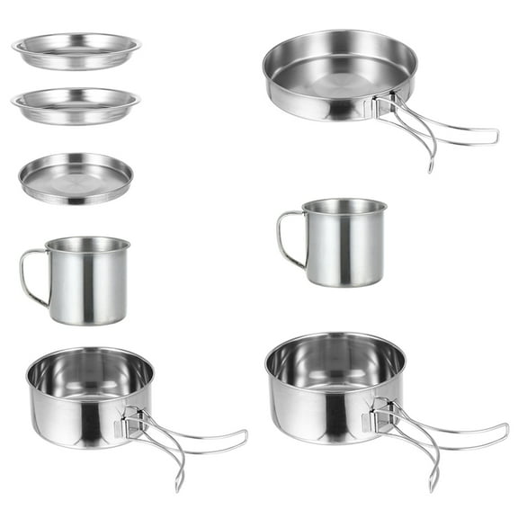 1 Set Barbecue Cookware Kit with Frying Pan and Utensils for Camping, Hiking, Picnic Outdoor Cooking