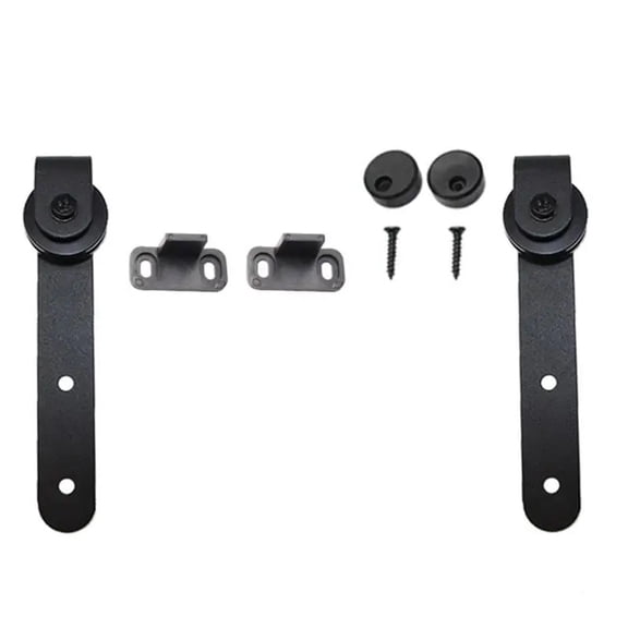 1 Set Barn Door Rail Warehouse Stay Roller Sliding Guide Scroll Wheel Home Floor Hanger Accessory See Kit ,Easy to Install