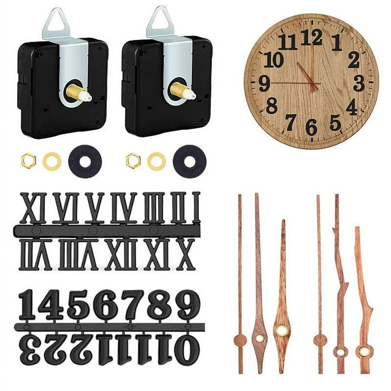 1 Set Battery Operated Clock Mechanism Replacement Wall Clock Movement with Numbers and Clock Hands