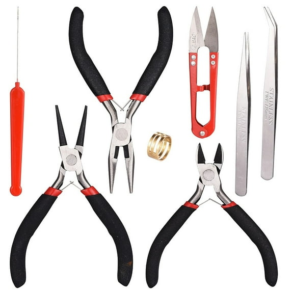 1 Set Beading Tool Kit 8PCS/Set Bead Jewelry Making Bead Work 155x110x35mm Tools Beaders Package Black