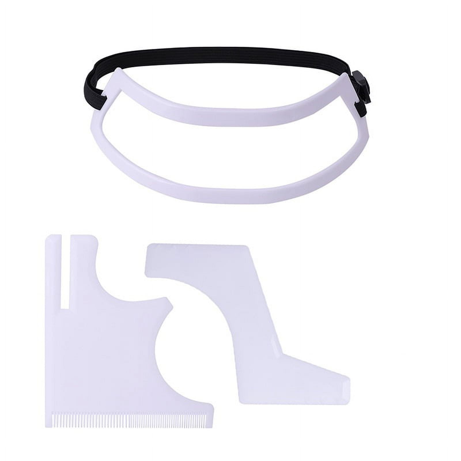 White Plastic Beard Shaping Tool Kit for Men with Neckline Shaping Template 1 Set
