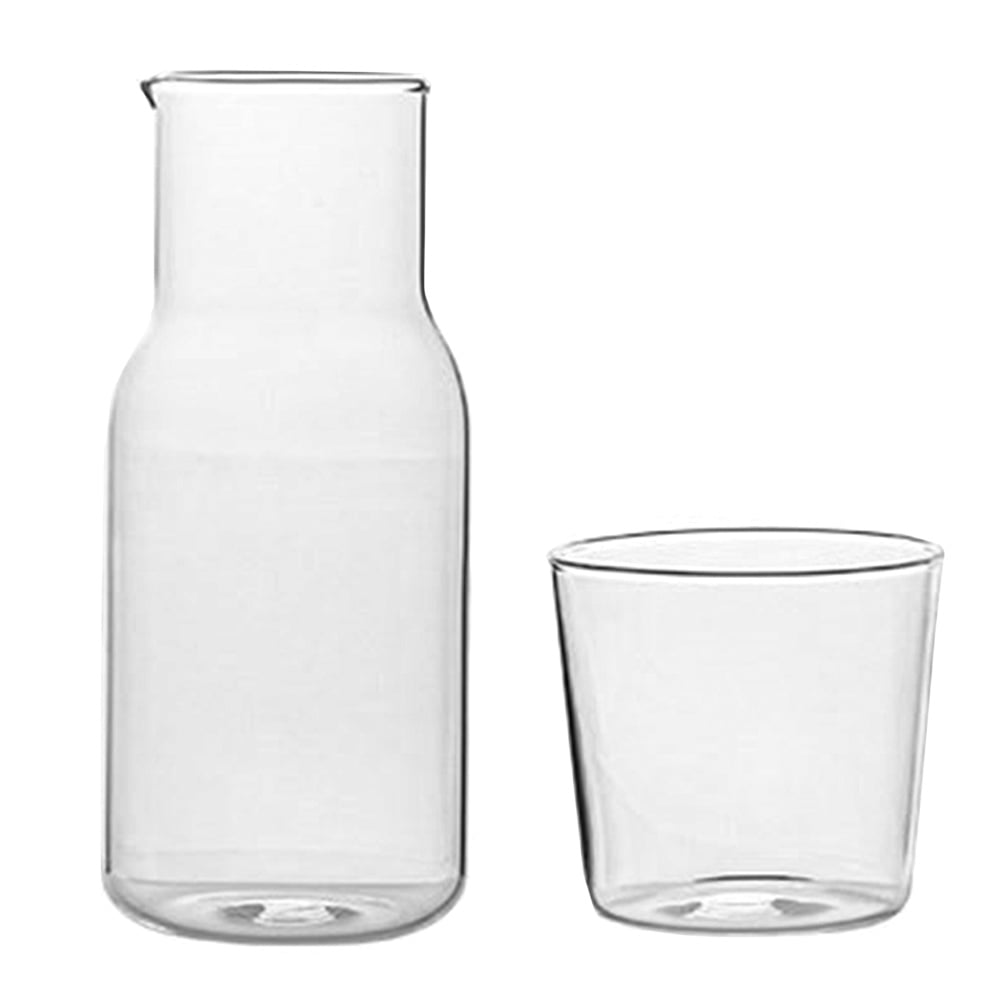 1 Set Bedside Water Set Nightstand Glass with Cup Transparent Clear