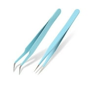 1 Set Bend+Straight Tweezers Stainless Steel Tweezers Sewing Accessories Tools