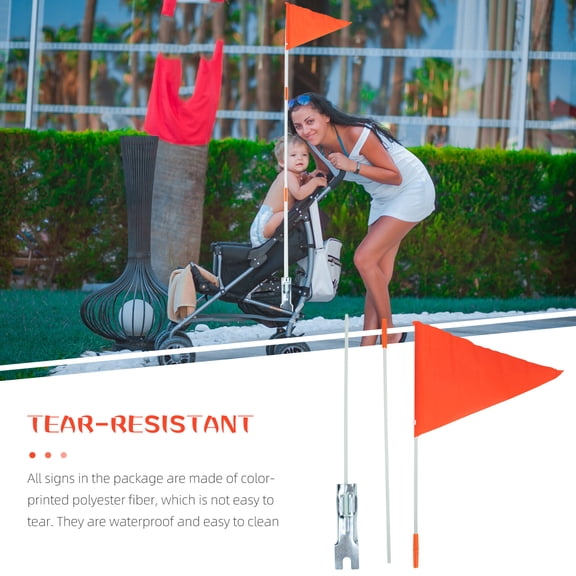 Bicycle Visibility Flags Travel Bike Fixing Flagpole Kit Fiberglass 1 Set