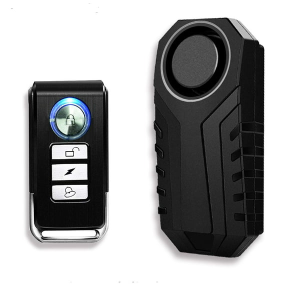 1 Set Bike Alarm with Remote, Wireless Vibration Alarm Anti-Theft Burglar Security Alarm for Bike Motorcycle Car Scooter, 113db Super Loud and IP55 Waterproof, Volume Adjustable