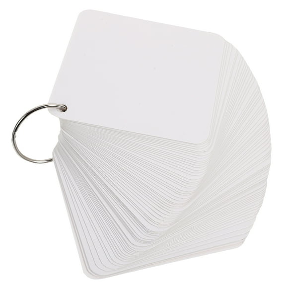 1 Set Blank Flash Cards for Studying Blank Index Notecards Pre Hole Punched Index Cards with Metal Binder Rings