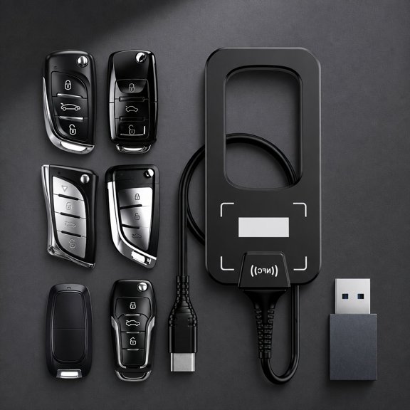1 Set Blank Fob Replacement Kit, 3 Button Remote with Programming Chip, Compatible with Supported Scan Tools, Includes 6 Remotes and USB Cable