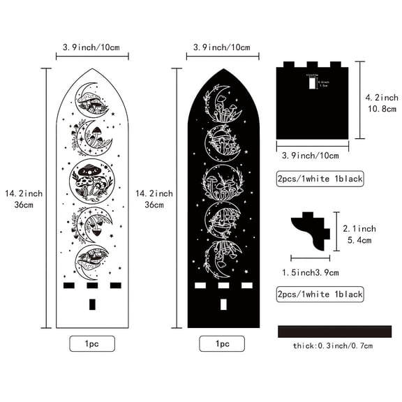 1 Set Boho Style Wall Mounted Wood Candle Holder Stand Detachable Pillar Candle Sconce Floating Shelf Mushroom Pattern Shape: 36x10x0.7cm 2pcs