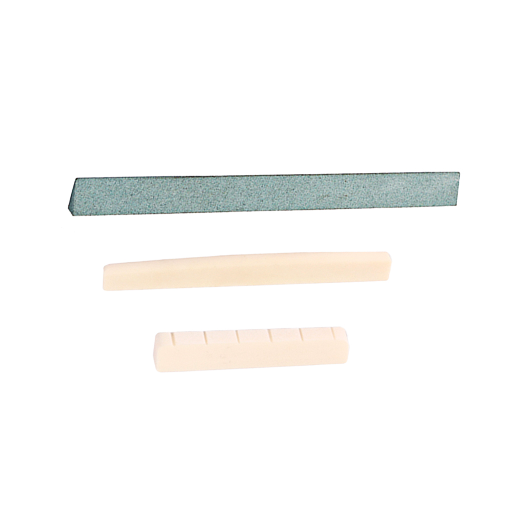 1 Set Bovine Bone Guitar Bridge Saddle Nut Slotted Guitar Fret