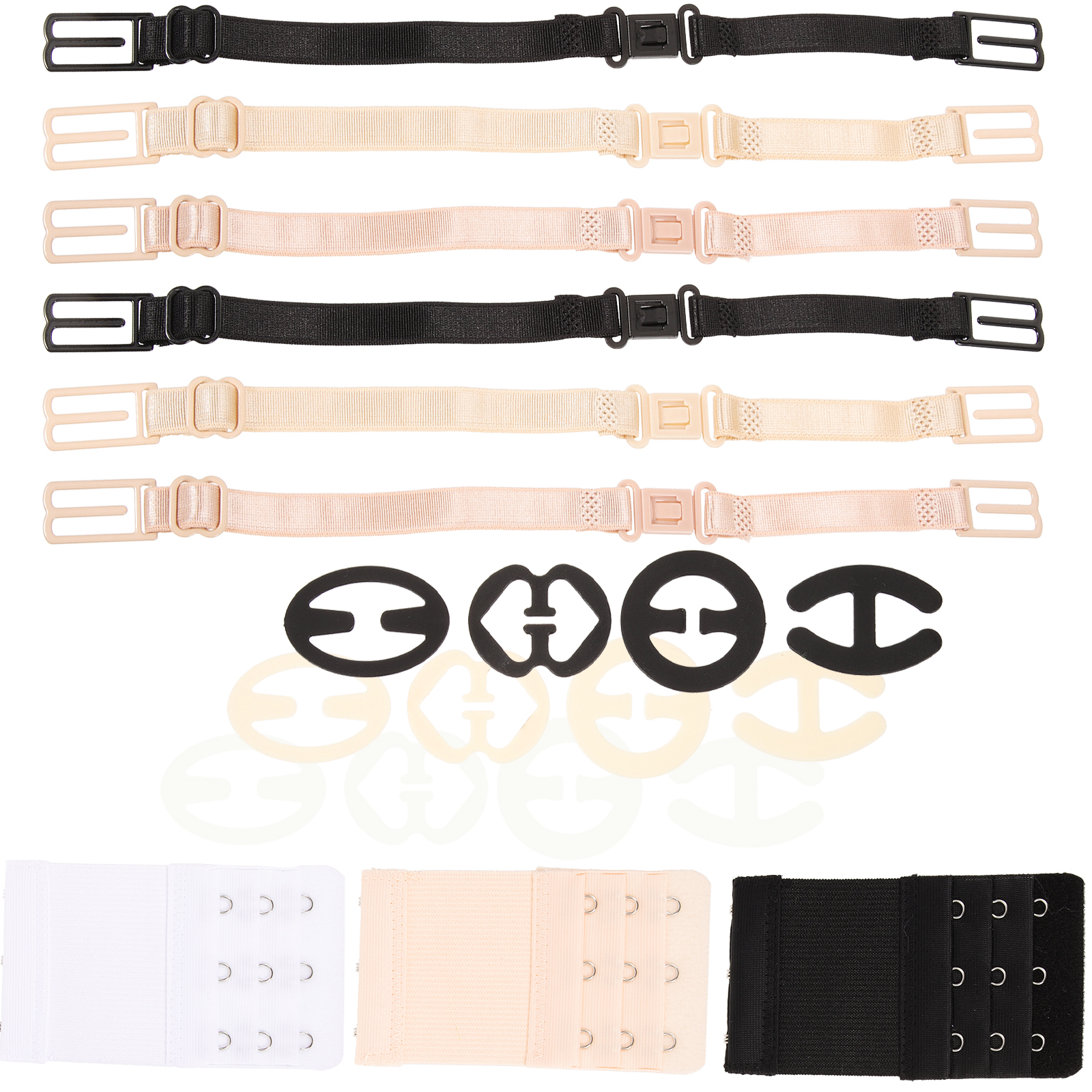 Onaparter 1 Set Bra Straps and Clips Bra Extenders Set Replacement Bra Strap Extender for Women