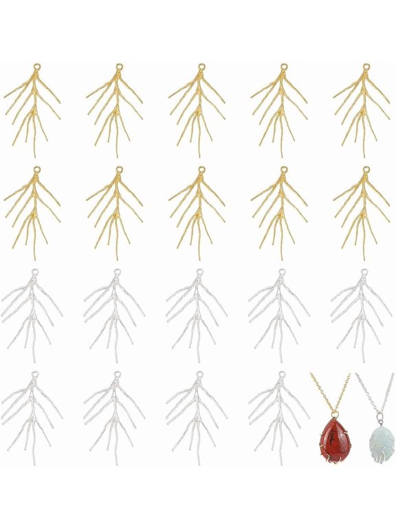 1 Set Branch Shape Prong Setting Pendants Craft Supply