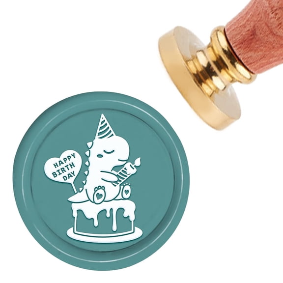 1 Set Brass Seal Stamp with Handle for DIY Scrapbooking Dinosaur Pattern 3.5x1.18 inch(8.9x3cm)
