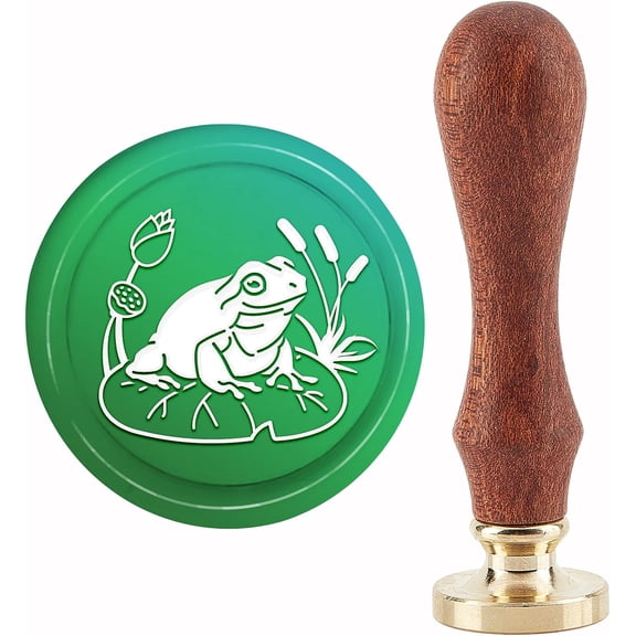 1 Set Brass Seal Stamp with Handle for DIY Scrapbooking Frog Pattern 89x30mm