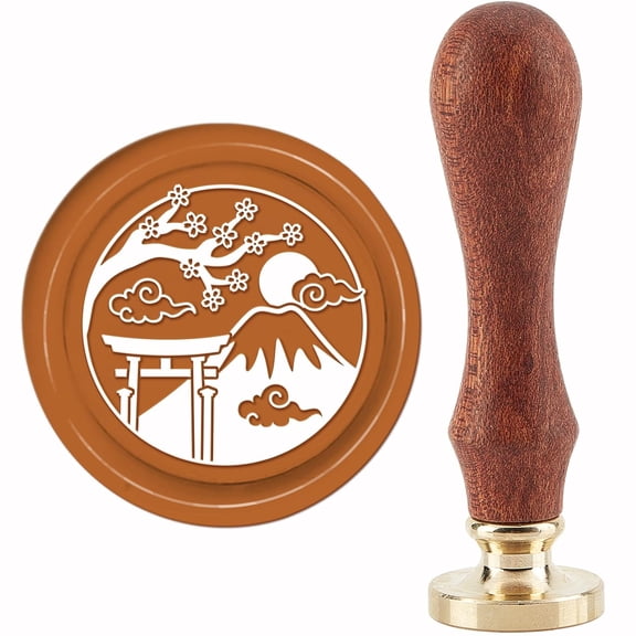 1 Set Brass Seal Stamp with Handle for DIY Scrapbooking Mountain Pattern 3.5x1.18 inch(8.9x3cm)
