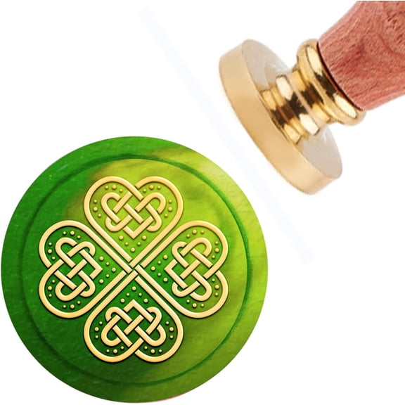 1 Set Brass Seal Stamp with Handle for DIY Scrapbooking Trinity Knot Pattern 3.5x1.18 inch(8.9x3cm)