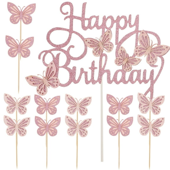 1 Set Butterflies Cake Decorations Cupcake Topper Birthday Cake Decorative Props