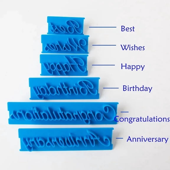1 Set Cake Baking Molds Alphabet Letter Words Cookie Press Stamp Embosser Cutter Fondant Mould Happy Birthday Cake Decoration