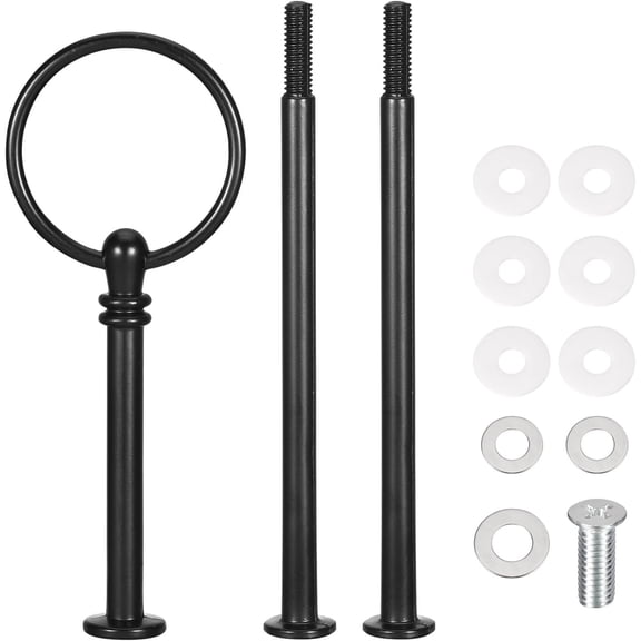 1 Set Cake Tray Stand Handle Cupcake Dessert Plate Hardware Fitting Holder Rod Stand Handle for Cake Stand Wedding Party, 3-Tiers Round Black