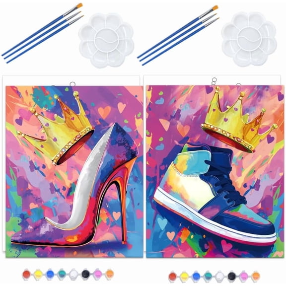 1 Set Canvas Drawing Outline Painting Stencils Templates for Students Beginner Paint Shoes 254x203.2mm 2pcs/set